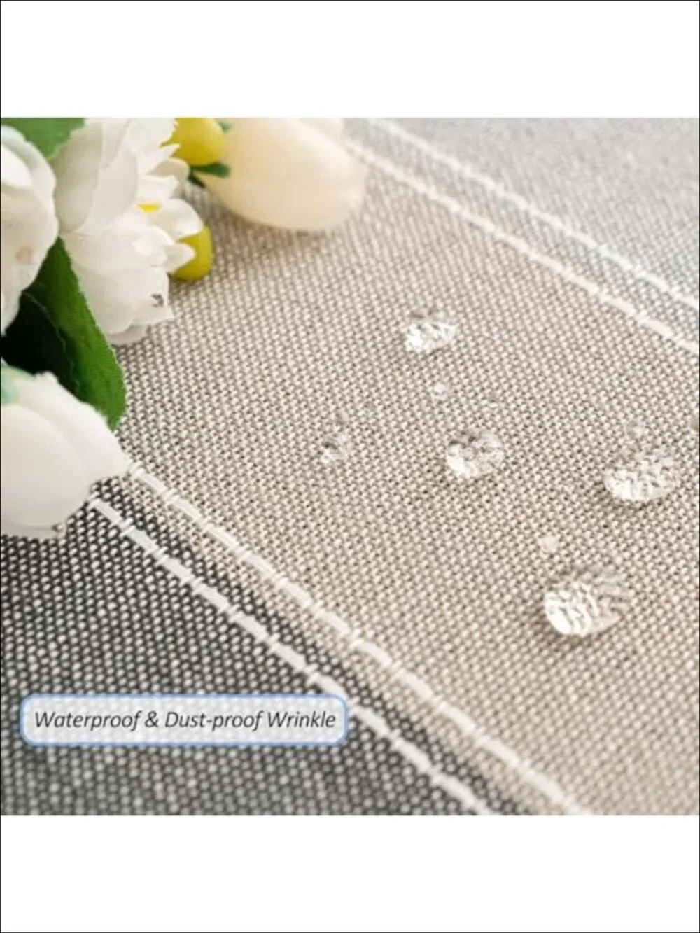 Cotton Linen Waterproof Embroidered Rectangular Tablecloth Farmhouse Dining
